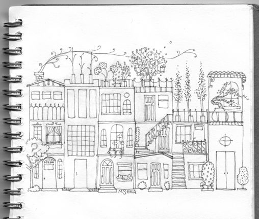 Doodle40 Town Homes by Miyuki Sena