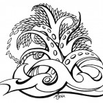 Doodle of trees and tentacles. Illustrated by Miyuki Sena.