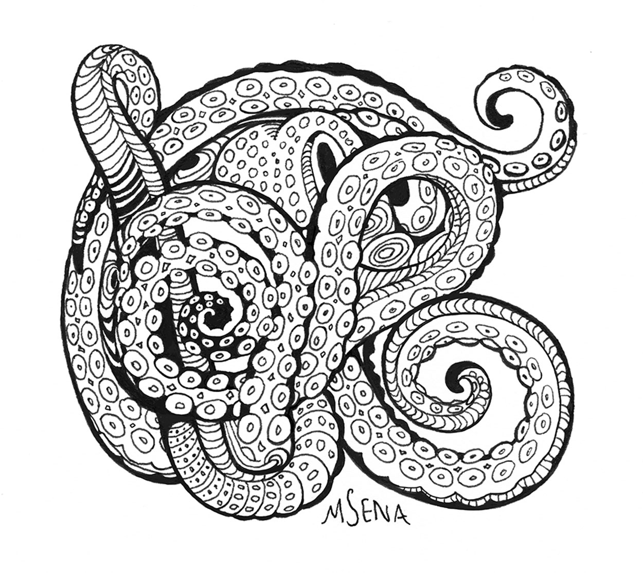Doodle 88. Illustration by Miyuki Sena with black marker. Copyright 2015.